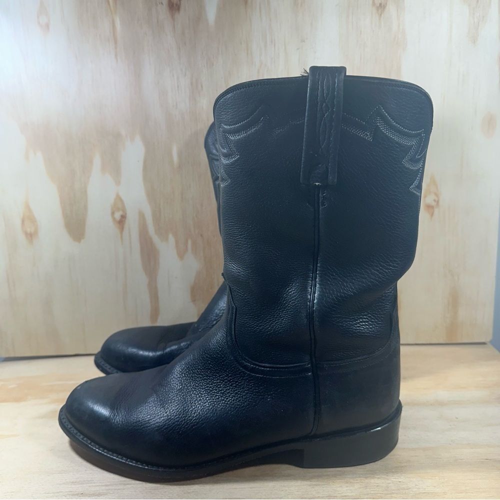 Lucchese Sunset Roper Black Leather Boots Men’s Size 9 EE